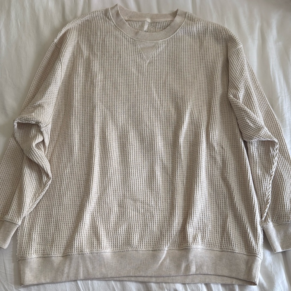 Aerie Waffle-knit Crewneck - Size XL
